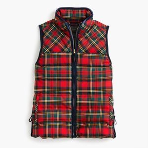 J. Crew Tartan Mountain Puffer Vest .Never worn